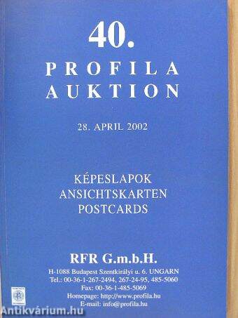 Profila Auktion 40. - Képeslapok