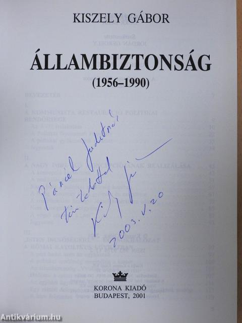 Állambiztonság (dedikált példány)