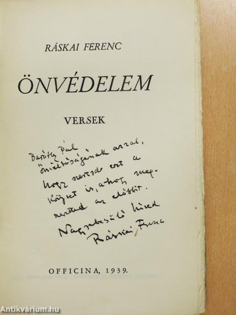 Önvédelem (dedikált példány)