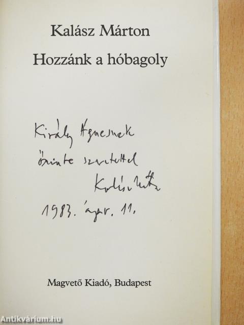 Hozzánk a hóbagoly (dedikált példány)