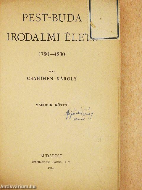 Pest-Buda irodalmi élete II.