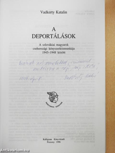 A deportálások (dedikált példány)