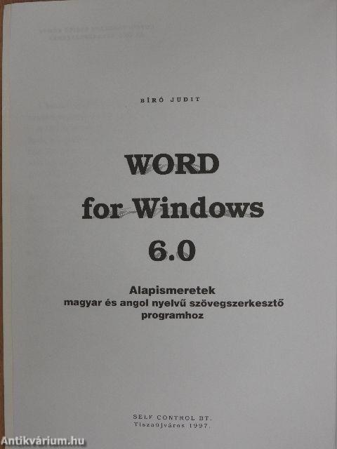 Word for Windows 6.0