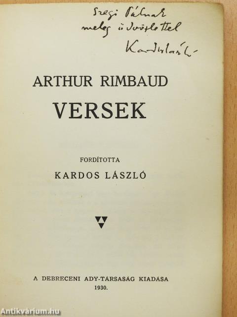 Versek (dedikált példány)