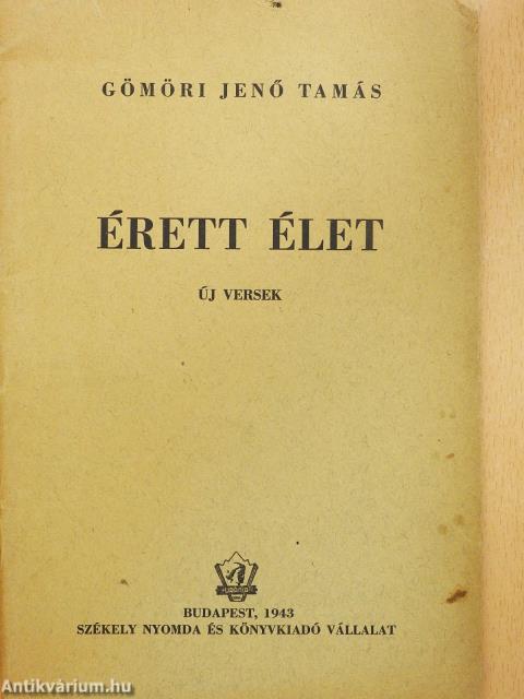 Érett élet (dedikált példány)