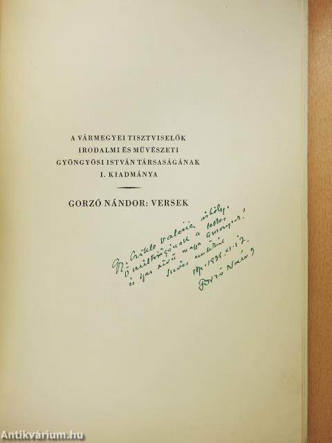 Versek (dedikált példány)
