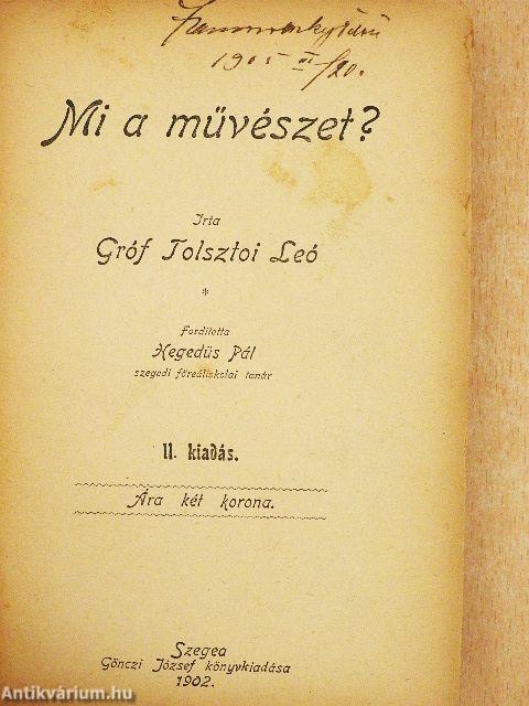 Mi a művészet?