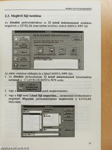 MS Works 3 a mindennapi életben