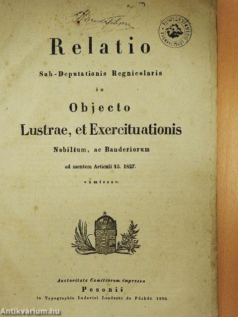 Relatio Sub-Deputationis Regnicolaris
