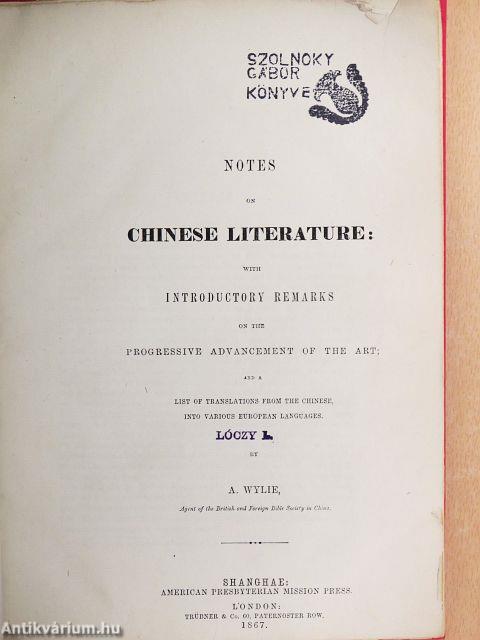 Notes on Chinese Literature