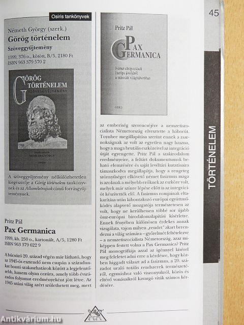Osiris Kiadó 1999. II. félév