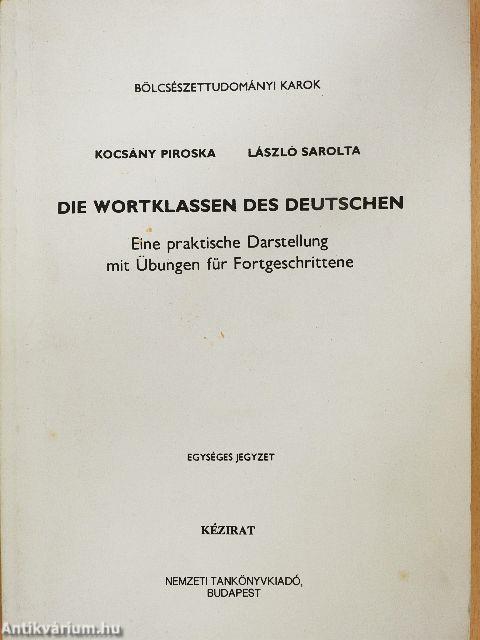 Die Wortklassen des Deutschen