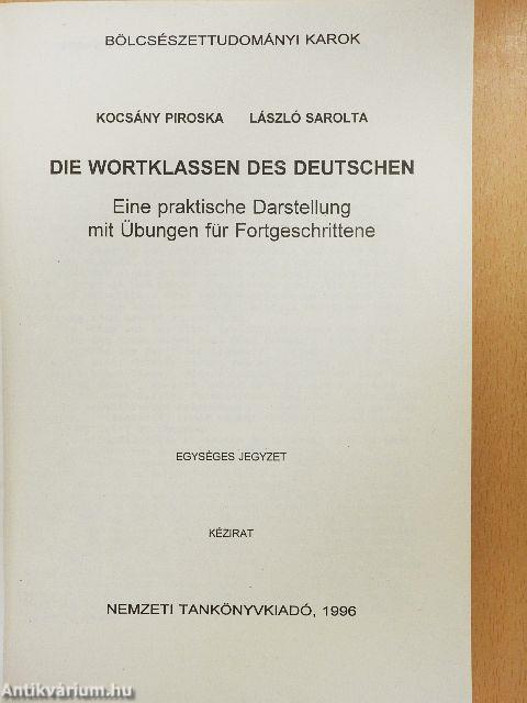 Die Wortklassen des Deutschen