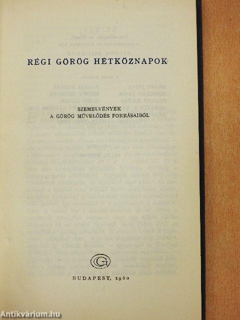 Régi görög hétköznapok