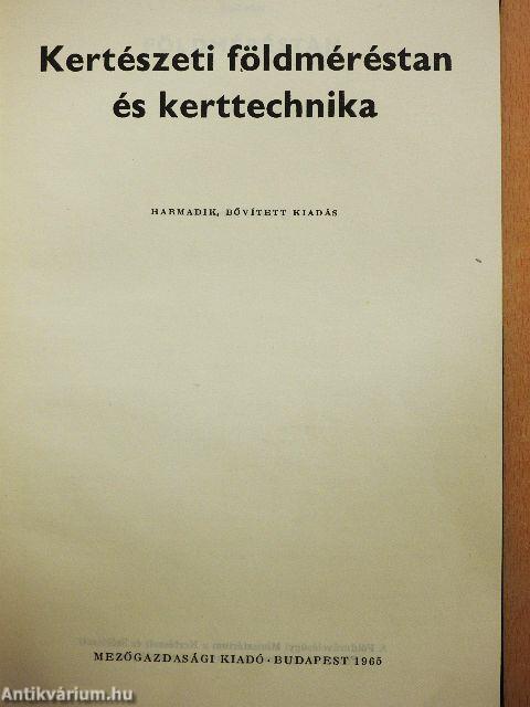 Kertészeti földméréstan és kerttechnika