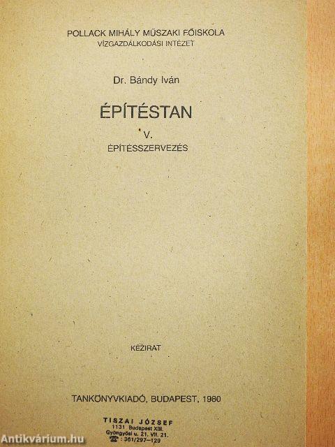 Építéstan V.