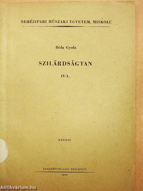 Szilárdságtan IV/1.