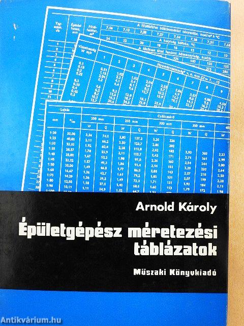 Épületgépész méretezési táblázatok