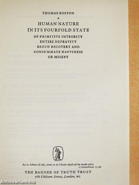 Human Nature in Its Fourfold State