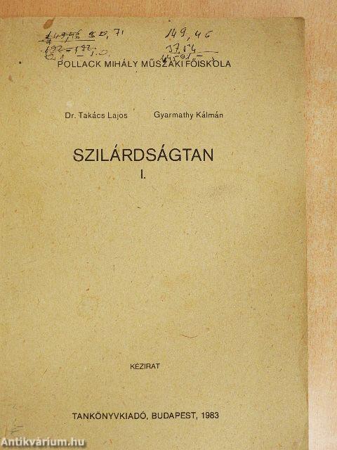 Szilárdságtan I.