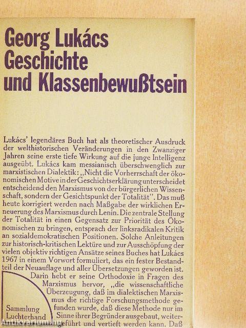 Geschichte und Klassenbewußtsein