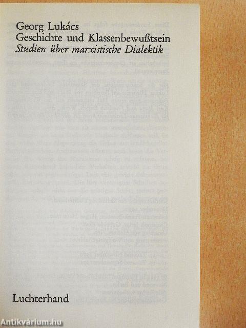 Geschichte und Klassenbewußtsein