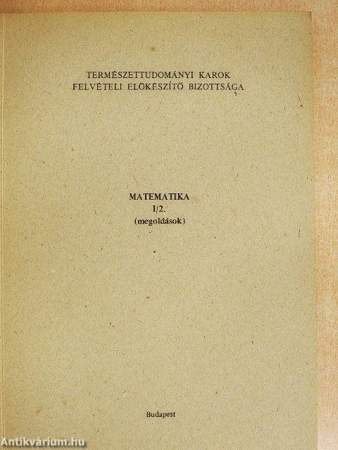 Matematika I/2.