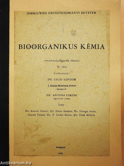 Bioorganikus kémia II.
