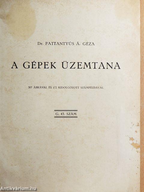 A gépek üzemtana
