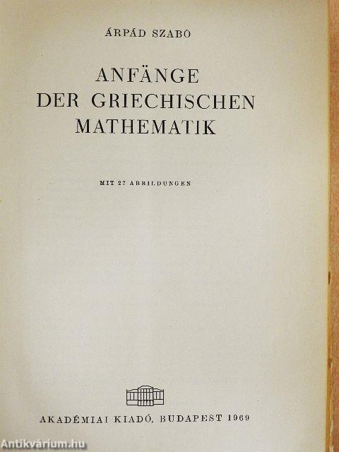 Anfänge der Griechischen Mathematik