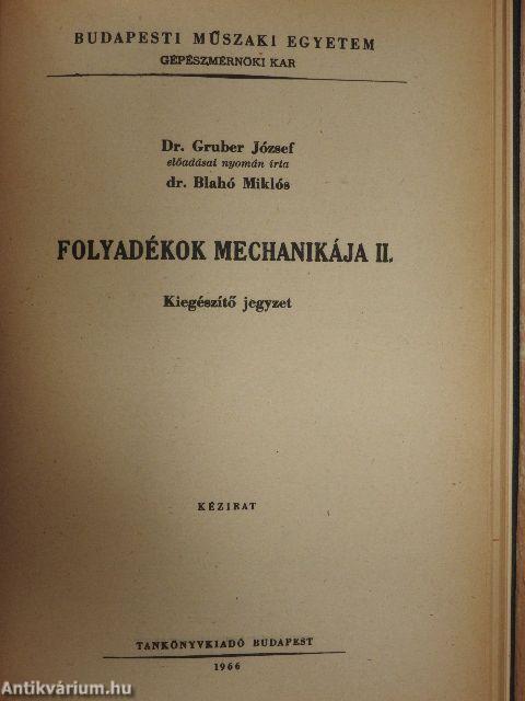 Folyadékok mechanikája 