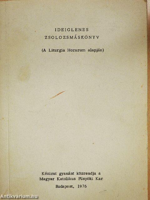 Ideiglenes zsolozsmáskönyv