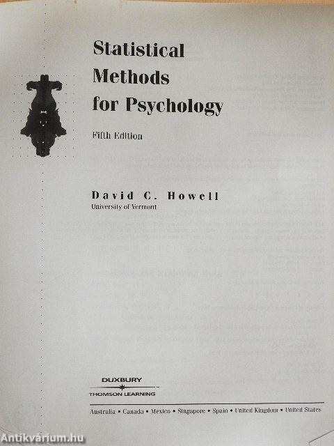 Statistical Methods for Psychology - CD-vel