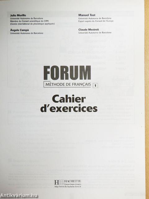Forum - Méthode de Francais 1. - Cahier d'exercices