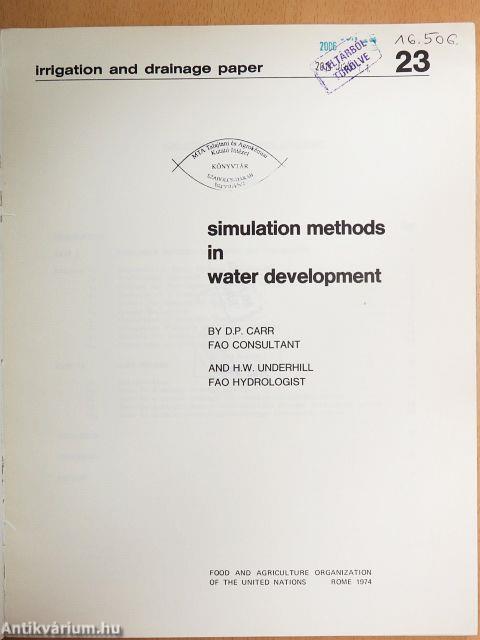 Simulation methods in water development
