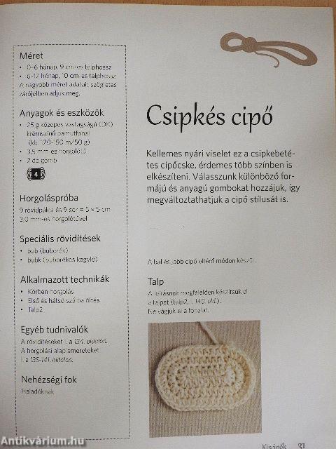 Horgolt kiscipők