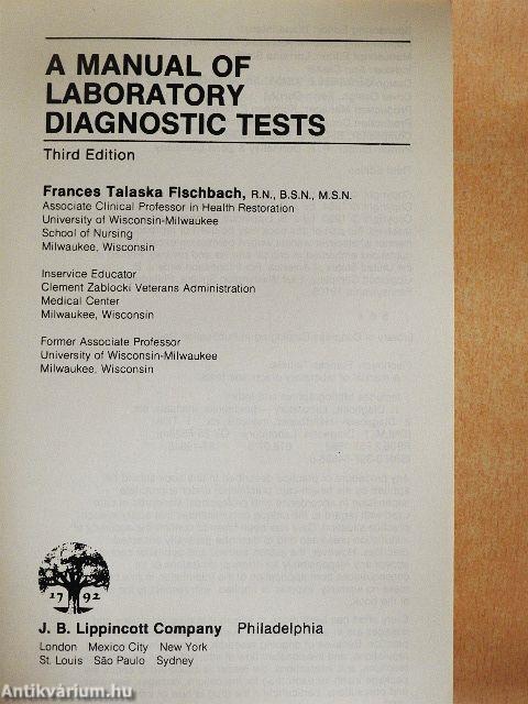 A Manual of Laboratory Diagnostic Tests