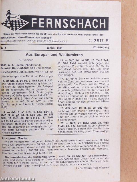 Fernschach Januar-Dezember 1986.