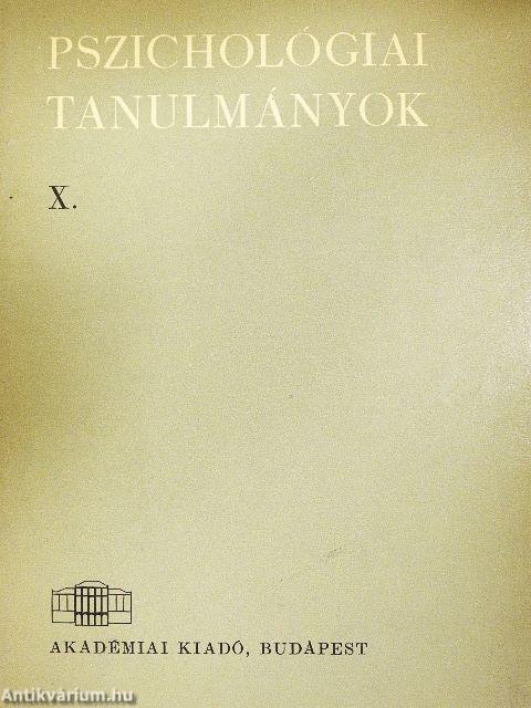 Pszichológiai tanulmányok X.