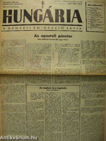 Hungária 1955. augusztus 20.