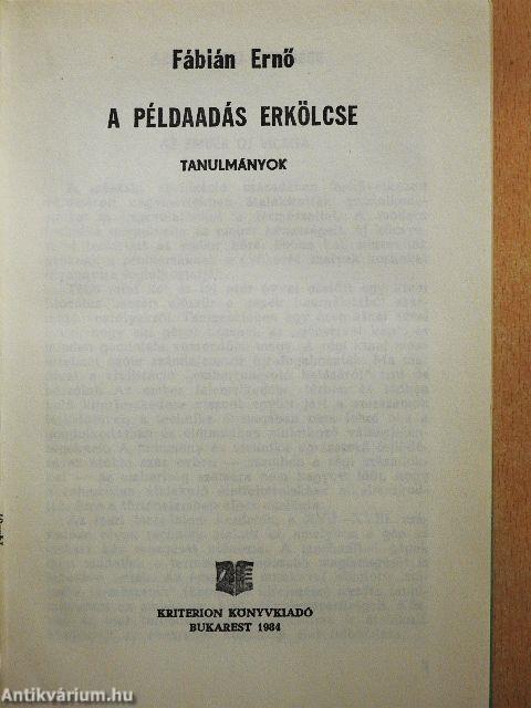 A példaadás erkölcse