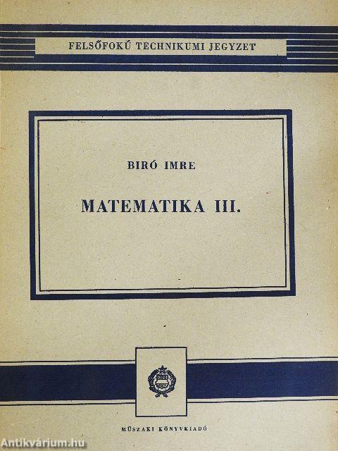 Matematika III.