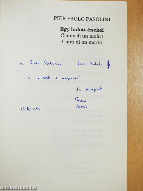 Egy halott énekei (dedikált példány)
