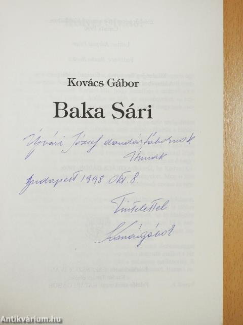 Baka Sári (dedikált példány)