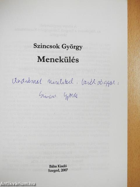 Menekülés (dedikált példány)