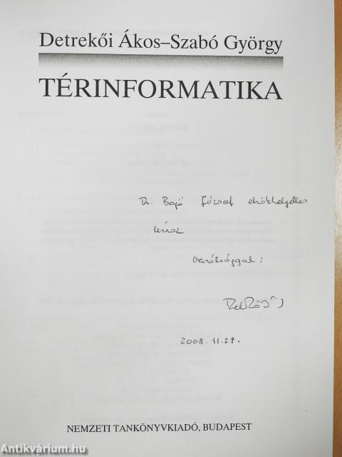 Térinformatika (dedikált példány)