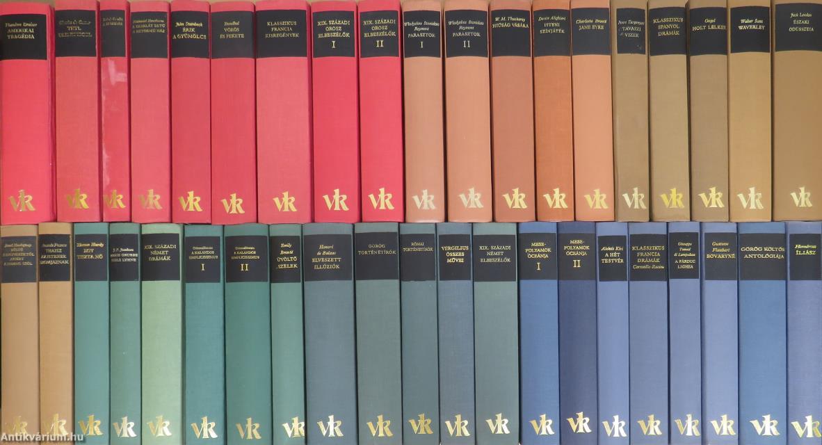 "40 kötet a világirodalom klasszikusai sorozatból (nem teljes sorozat)"
