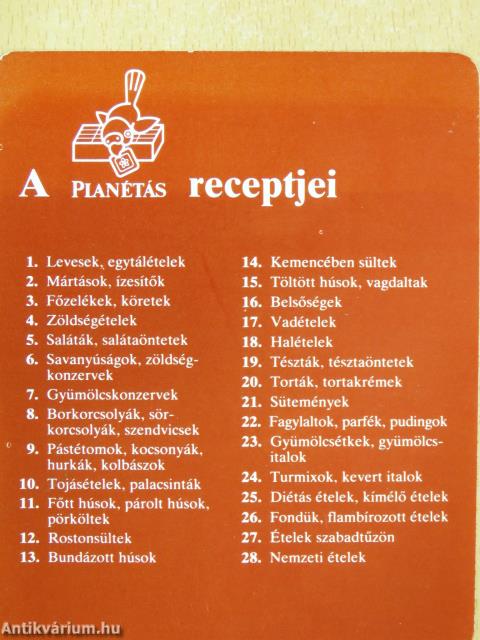 A Planétás receptjei