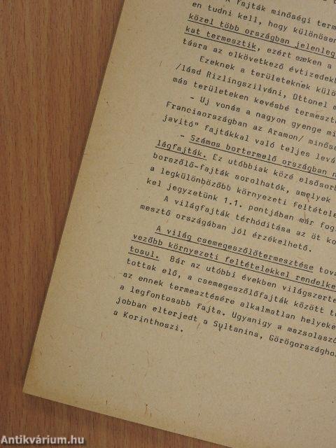 Szőlőtermesztés III.