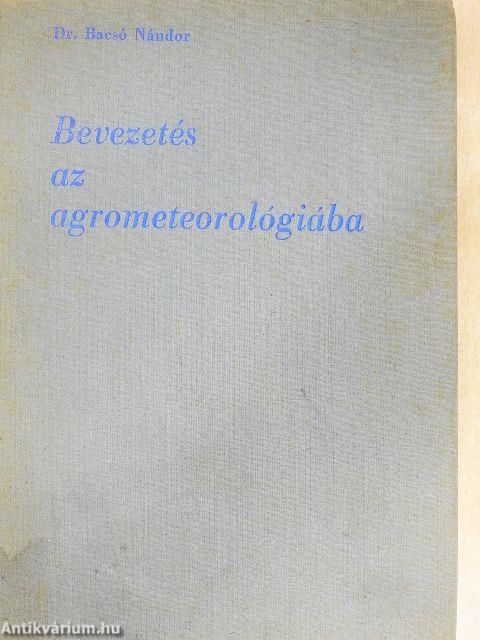 Bevezetés az agrometeorológiába